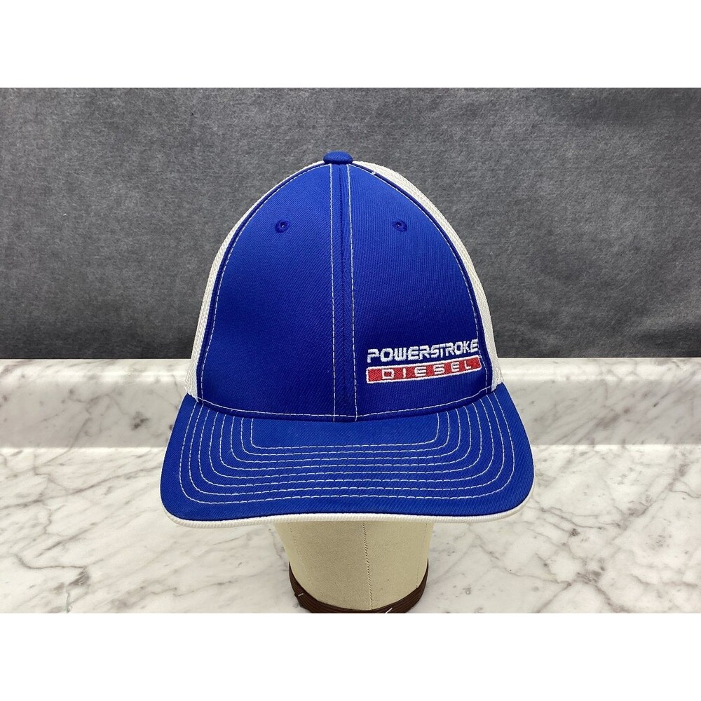 Pacific Headwear 404M Powerstroke Diesel Flexfit Trucker Hat Men's L-XL Blue